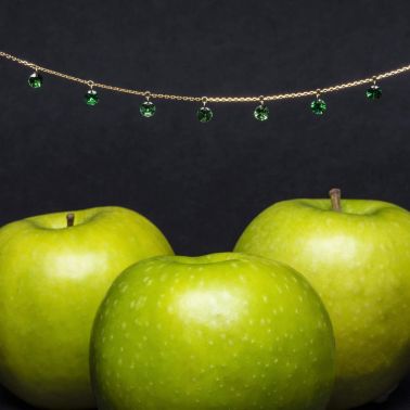 Collier La Brune et La Blonde Confetti Vert en or jaune et tsavorites 0,90 carat