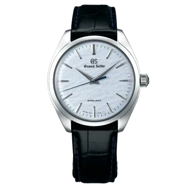 Montre Grand Seiko Elegance Spring Drive cadran bleu bracelet cuir croco noir 38,5 mm SBGY007G