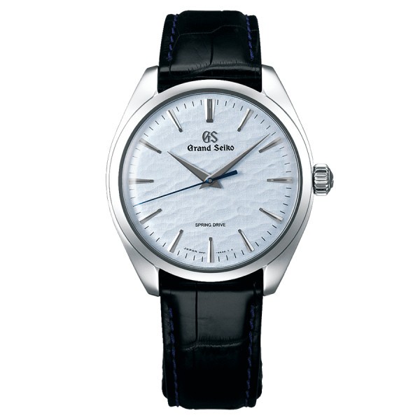 Grand Seiko Elegance Spring Drive watch blue dial black crocodile leather strap 38,5 mm SBGY007G