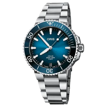 Oris Aquis Date Calibre 400 automatic watch blue dial steel bracelet 41.5 mm 01 400 7769 4135-07 8 22 09PEB