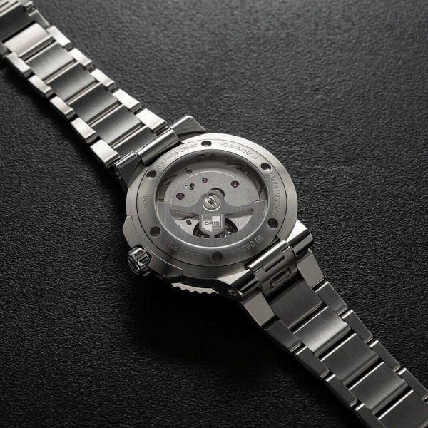 Montre Oris Aquis Date Calibre 400 automatique cadran noir bracelet acier 41,5 mm 01 400 7769 4154-07 8 22 09PEB