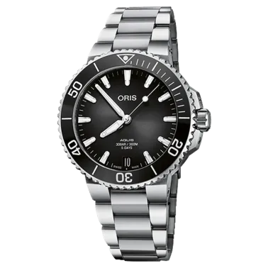 Montre Oris Aquis Date Calibre 400 automatique cadran noir bracelet acier 41,5 mm 01 400 7769 4154-07 8 22 09PEB