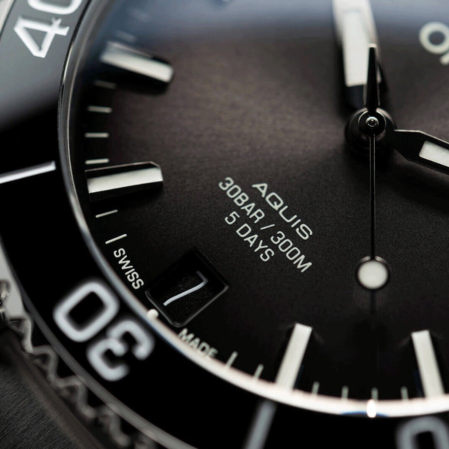 Montre Oris Aquis Date Calibre 400 automatique cadran noir bracelet acier 41,5 mm 01 400 7769 4154-07 8 22 09PEB