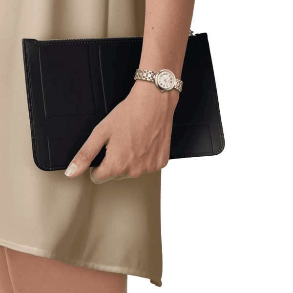 Tissot Bellissima Small Lady PVD Rose Gold quartz watch white dial steel bracelet and PVD Rose Gold 26 mm T126.010.22.013.01