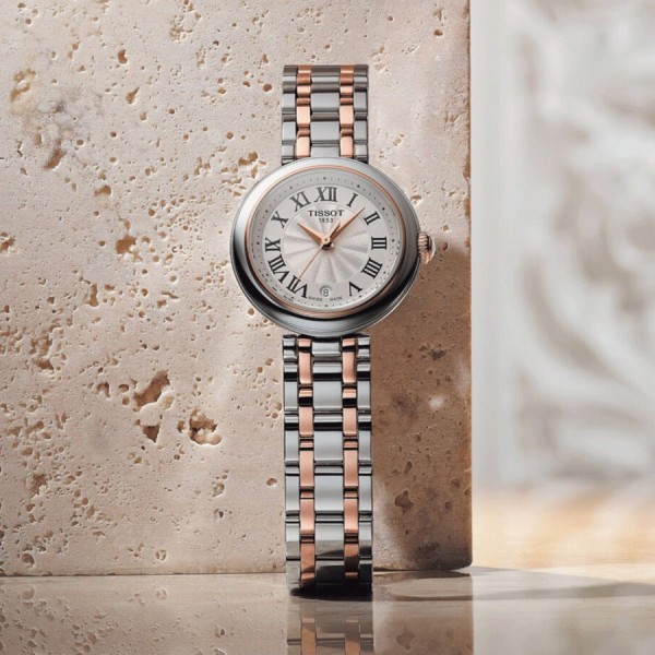 Tissot Bellissima Small Lady PVD Rose Gold quartz watch white dial steel bracelet and PVD Rose Gold 26 mm T126.010.22.013.01
