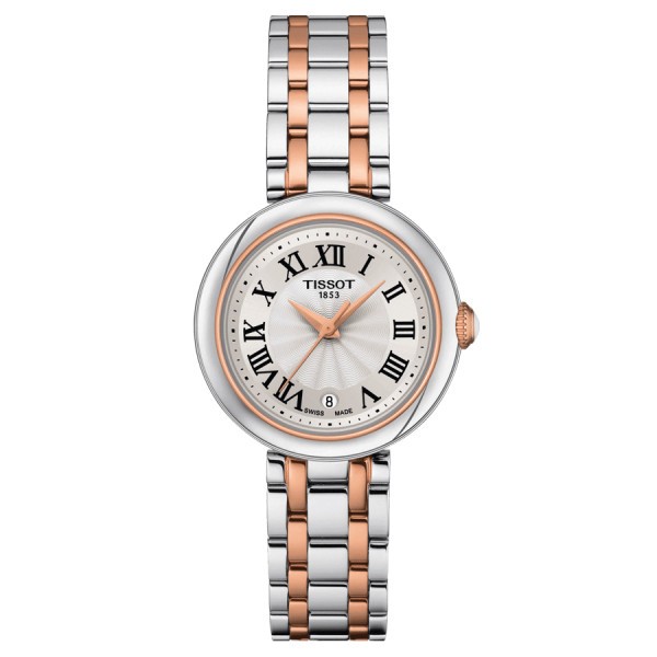 Tissot Bellissima Small Lady PVD Rose Gold quartz watch white dial steel bracelet and PVD Rose Gold 26 mm T126.010.22.013.01
