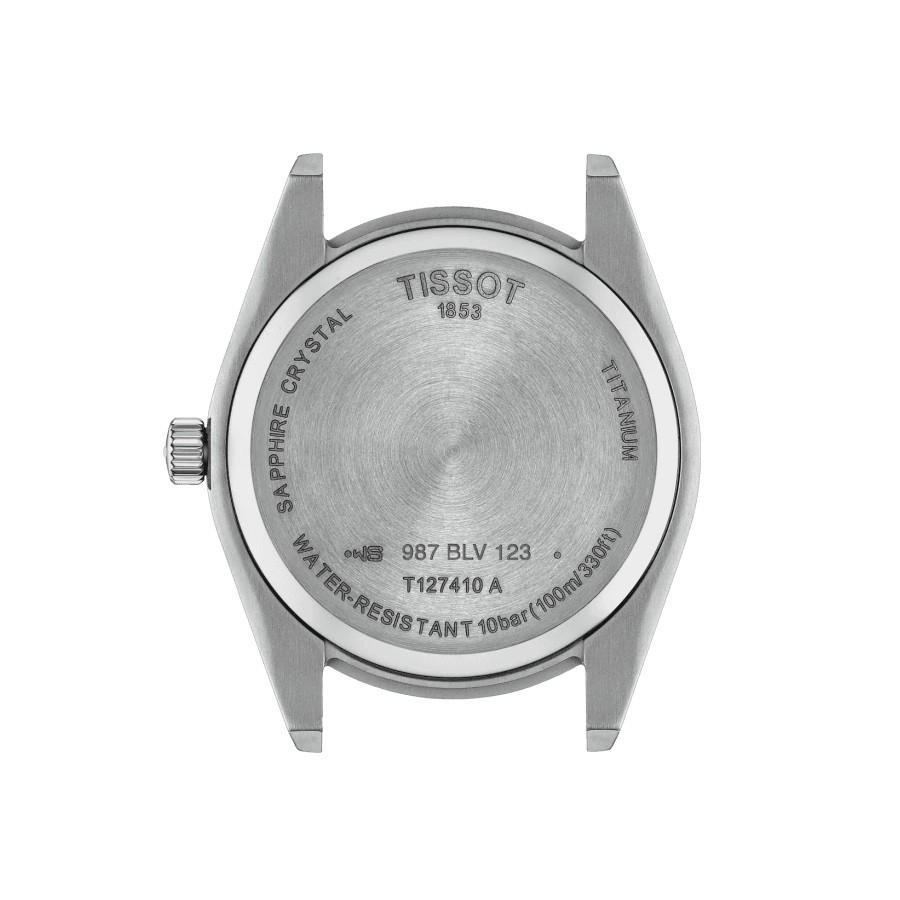 Tissot Gentleman Titanium watch quartz blue dial titanium bracelet 40 mm T127.410.44.041.00