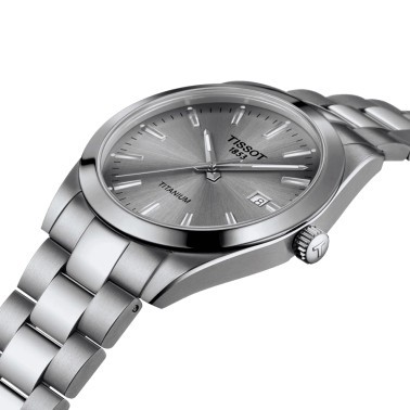 Tissot Gentleman Titanium watch grey dial titanium bracelet 40 mm T127.410.44.081.00