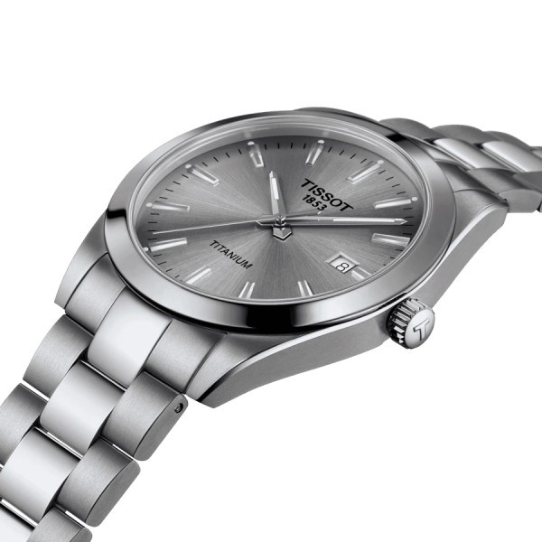 Tissot Gentleman Titanium watch grey dial titanium bracelet 40 mm T127.410.44.081.00