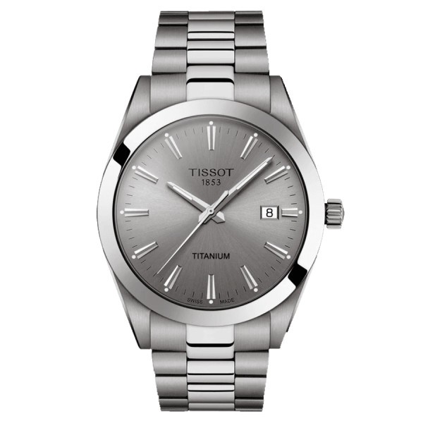 Montre Tissot Gentleman Titanium quartz cadran gris bracelet titane 40 mm T127.410.44.081.00