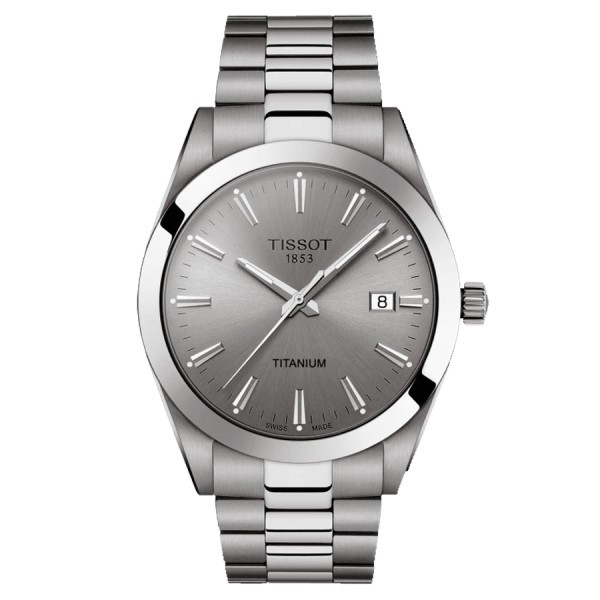 Tissot Gentleman Titanium watch grey dial titanium bracelet 40 mm T127.410.44.081.00