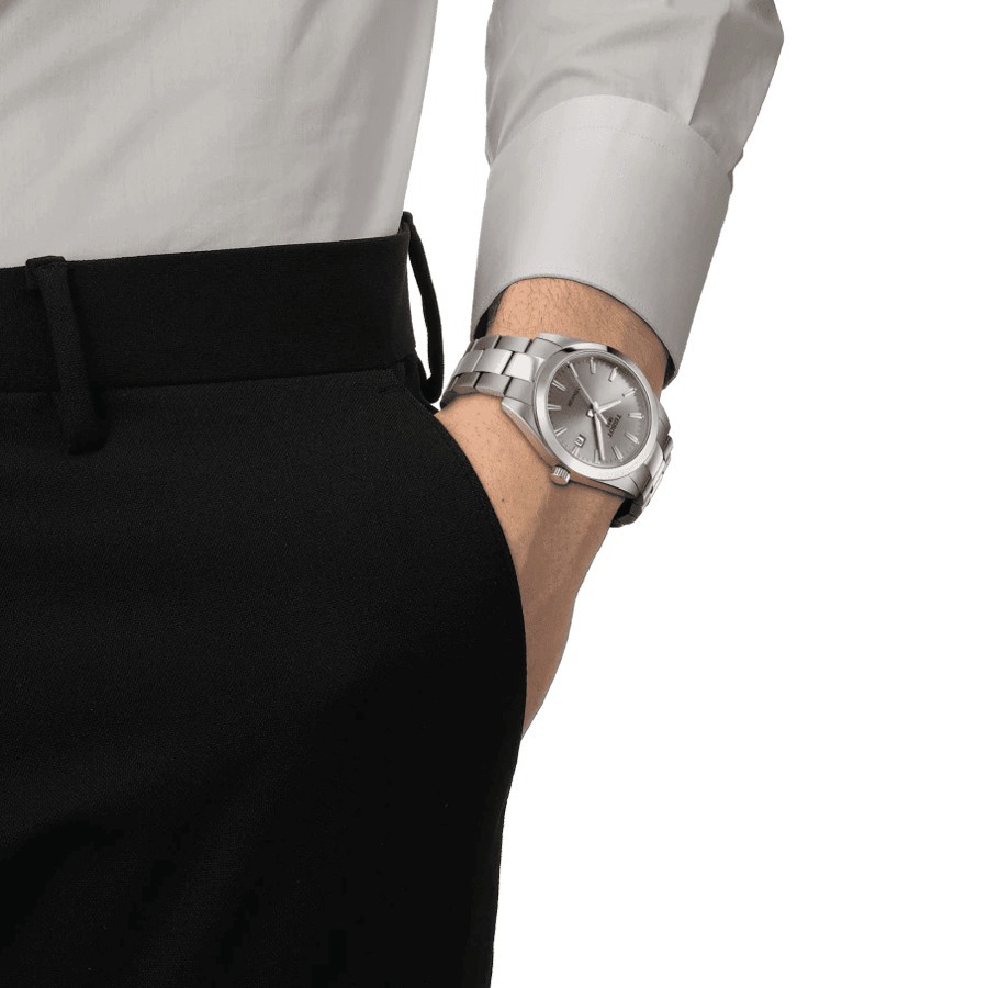 Tissot Gentleman Titanium watch grey dial titanium bracelet 40 mm T127.410.44.081.00