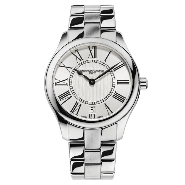Frédérique Constant Classics Ladies quartz watch silver dial Roman numerals steel bracelet 36 mm FC-220MS3B6B