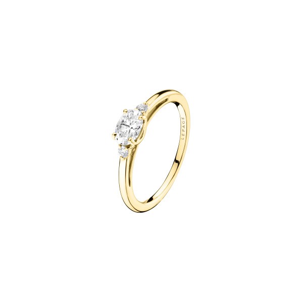Lepage Juliette ring in yellow gold and diamonds