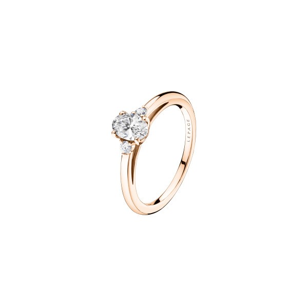 Ring Lepage Roméo in pink gold and diamonds