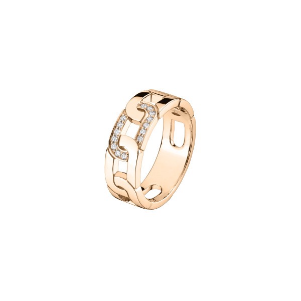 So Shocking Enchaîne-Moi ring in pink gold and diamond-paved buckle