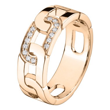 So Shocking Enchaîne-Moi ring in pink gold and diamond-paved buckle