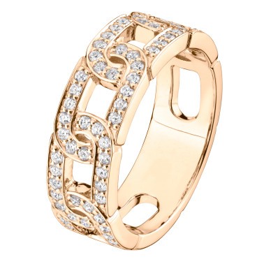 Bague So Shocking Enchaîne-Moi en or rose et pavage diamants - SOREN1DXXP