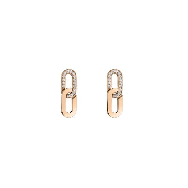 So Shocking Enchaine-Moi earrings in pink gold and diamond-paved buckle