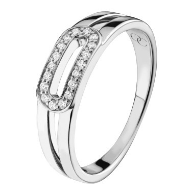 So Shocking Singulière ring in white gold and diamonds