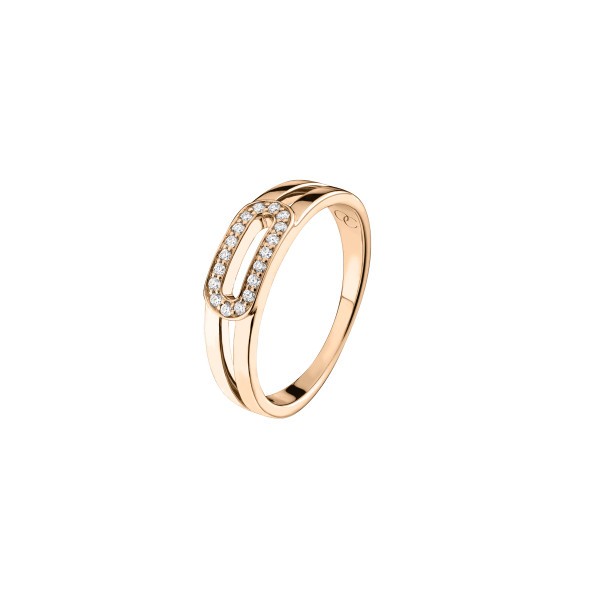 So Shocking Singulière ring in pink gold and diamonds