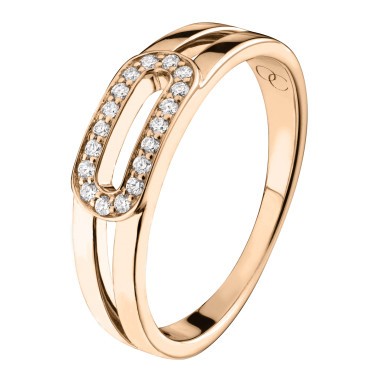 So Shocking Singulière ring in pink gold and diamonds