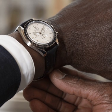 Omega Speedmaster Moonwatch Professional Chronograph Co-Axial Master Chronometer Canopus gold leather strap 42 mm