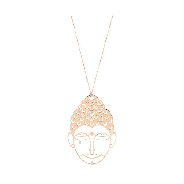 Collier Ginette NY Jumbo Buddha en or rose - MB01