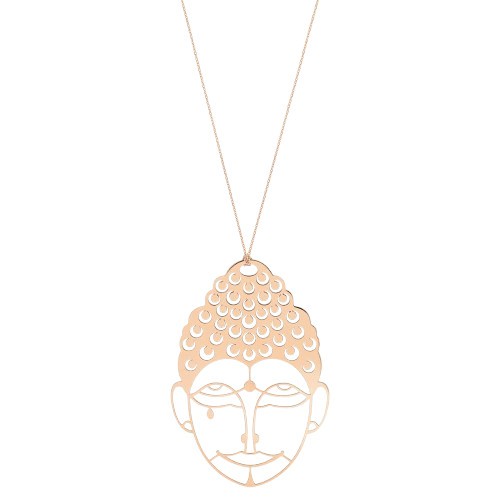 Collier Ginette NY Jumbo Buddha en or rose - MB01