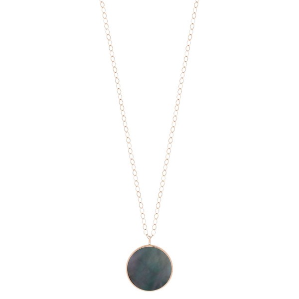 Collier Ginette NY Ever Jumbo en or rose et nacre noire - EVENB1