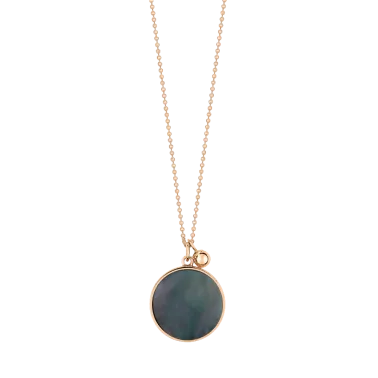 Collier Ginette NY Ever en or rose et nacre noire - EVENB