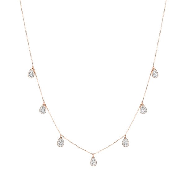 Collier Ginette NY Bliss Diamond 7 Mini en or rose et diamants - BLID3