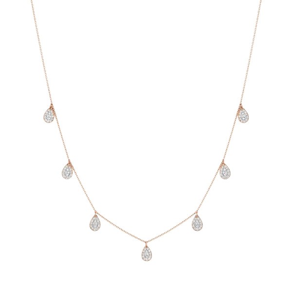 Collier Ginette NY Bliss Diamond 7 Mini en or rose et diamants - BLID3