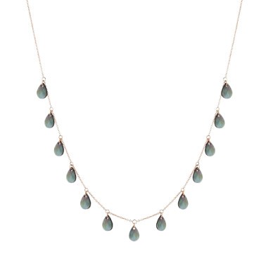 Collier Ginette NY Bliss 13 Tiny en or rose et nacre noire - BLINB4