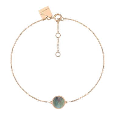 Bracelet Ginette NY Mini Ever en or rose et nacre noire - BEVENB3