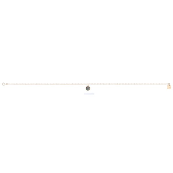 Bracelet de cheville Ginette NY Ever en or rose et nacre noire