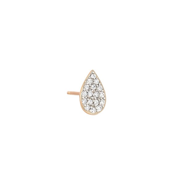 Boucle d'oreille Ginette NY Bliss Diamond Solo en or rose et diamants - SBOBLID1