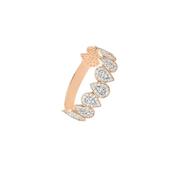 Bague Ginette NY Bliss Diamond Band en or rose et diamants - RBLID2