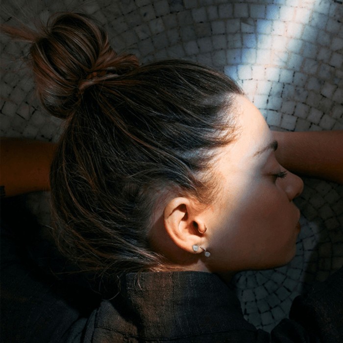 Puces d'oreilles Ginette NY Bliss Diamond en or rose et diamants - BOBLID1