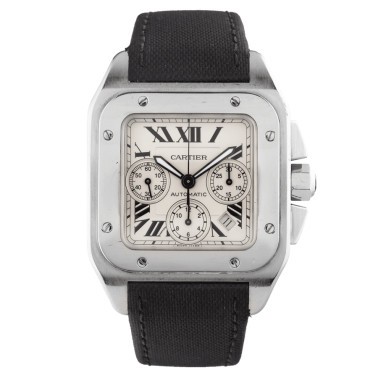 Montre Cartier automatique chrono cadran blanc 