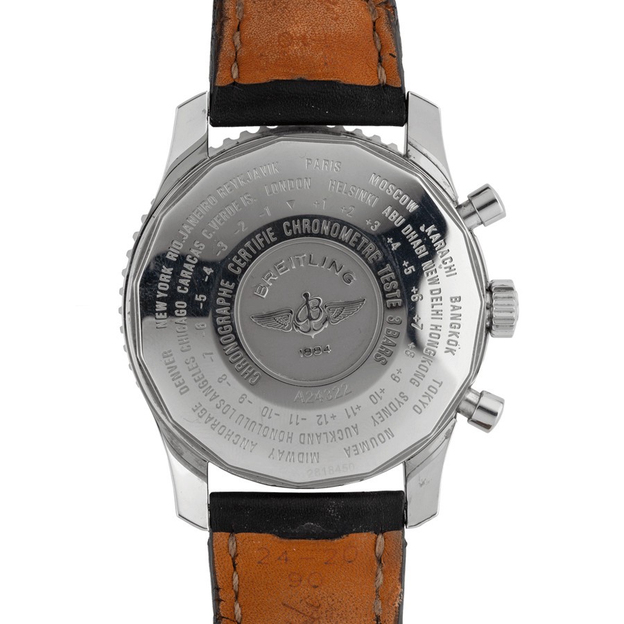 Montre Breitling Navitimer 1884 auto chrono cadran noir bracelet cuir noir