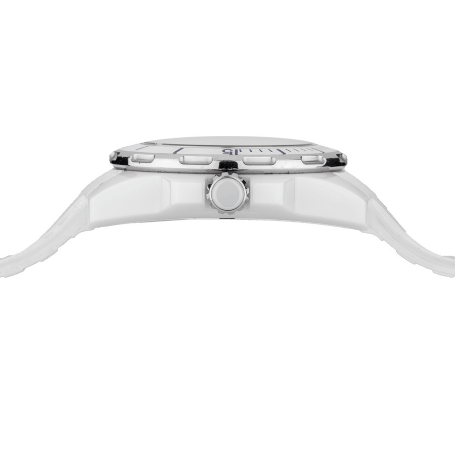 Montre Chanel J12 automatique cadran blanc bracelet caoutchouc blanc