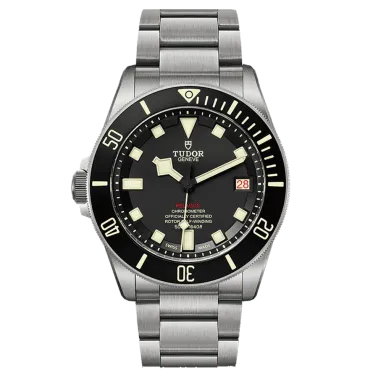 Tudor Pelagos automatic watch crown 9 hours black dial titanium bracelet 42 mm M25610TNL-0001