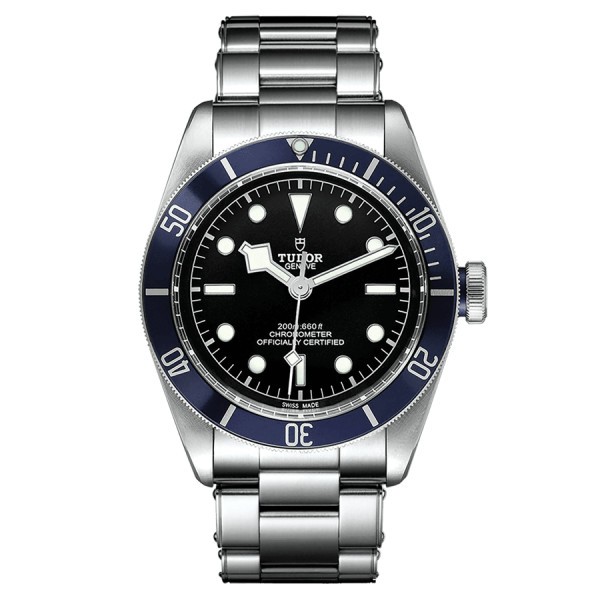 Montre Tudor Black Bay automatique lunette bleue cadran noir bracelet acier 41 mm M79230B-0008