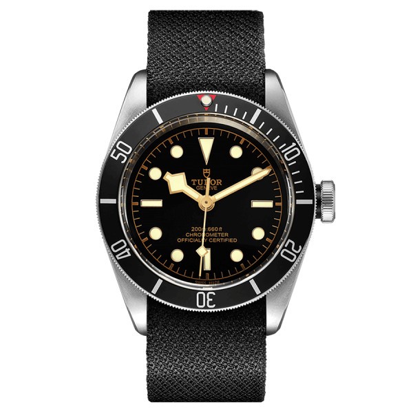 Tudor Black Bay automatic watch black bezel black dial black fabric strap 41 mm M79230N-0005