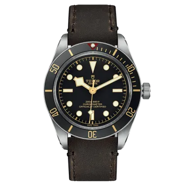 Tudor Black Bay Fifty-Eight automatic watch black dial brown leather strap 39 mm M79030N-0002