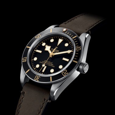 Tudor Black Bay Fifty-Eight automatic watch black dial brown leather strap 39 mm M79030N-0002