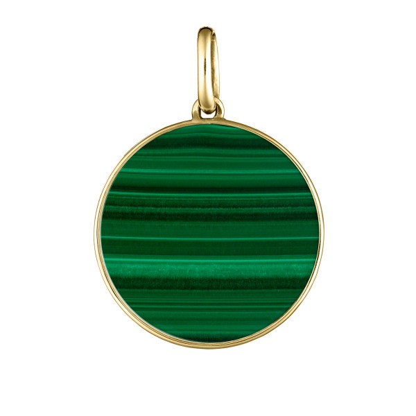 Médaille Lepage Colette Lune or jaune et malachite - LEM8MAJ