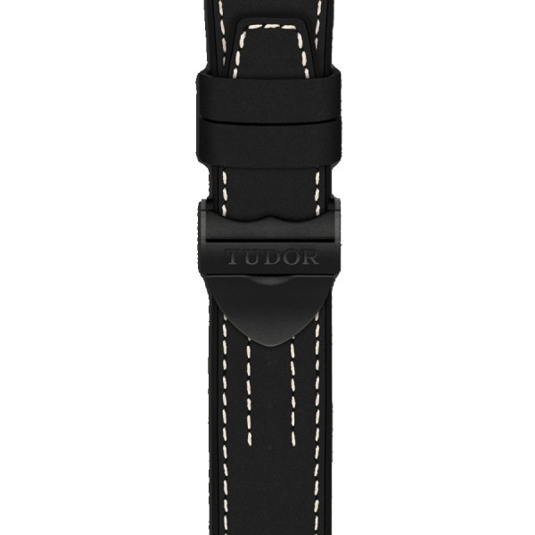 Montre Tudor Black Bay Ceramic automatique cadran noir bracelet cuir et caoutchouc noir 41 mm M79210CNU-0001