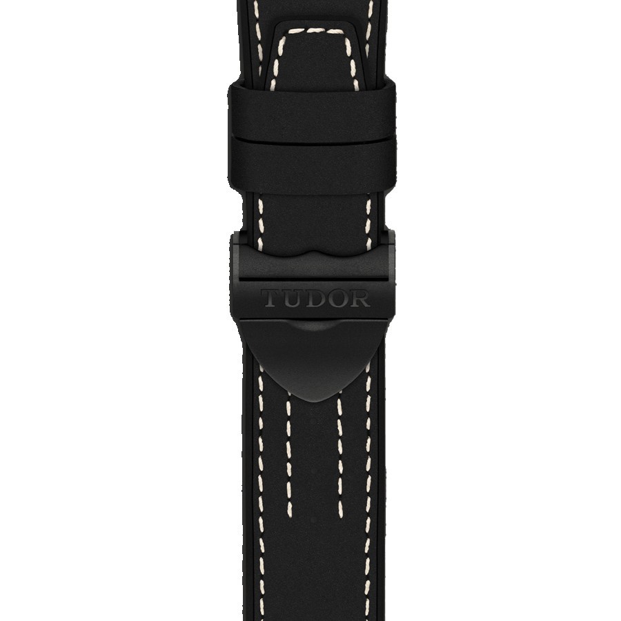 Montre Tudor Black Bay Ceramic automatique cadran noir bracelet cuir et caoutchouc noir 41 mm M79210CNU-0001